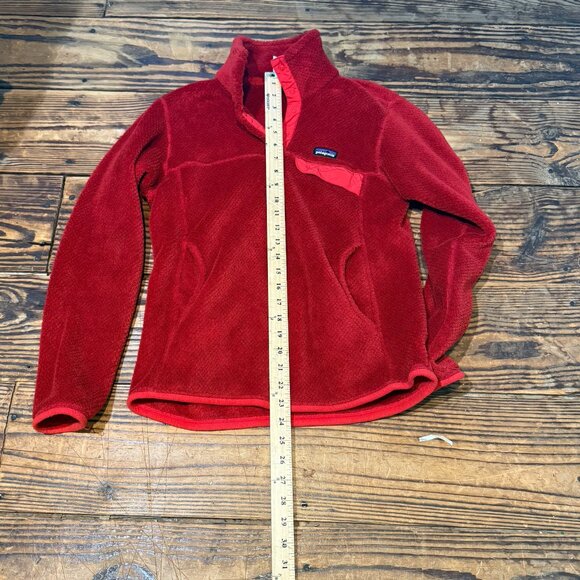 Patagonia Re-Tool Snap-T Polartec Fleece Womens Size Small Pullover Red RARE EUC - Picture 6 of 10